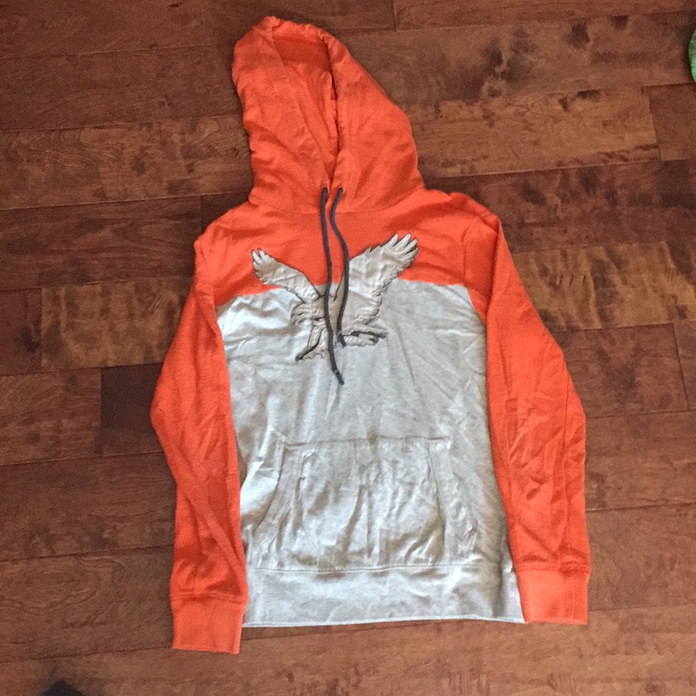 Gray and orange AE hoodie